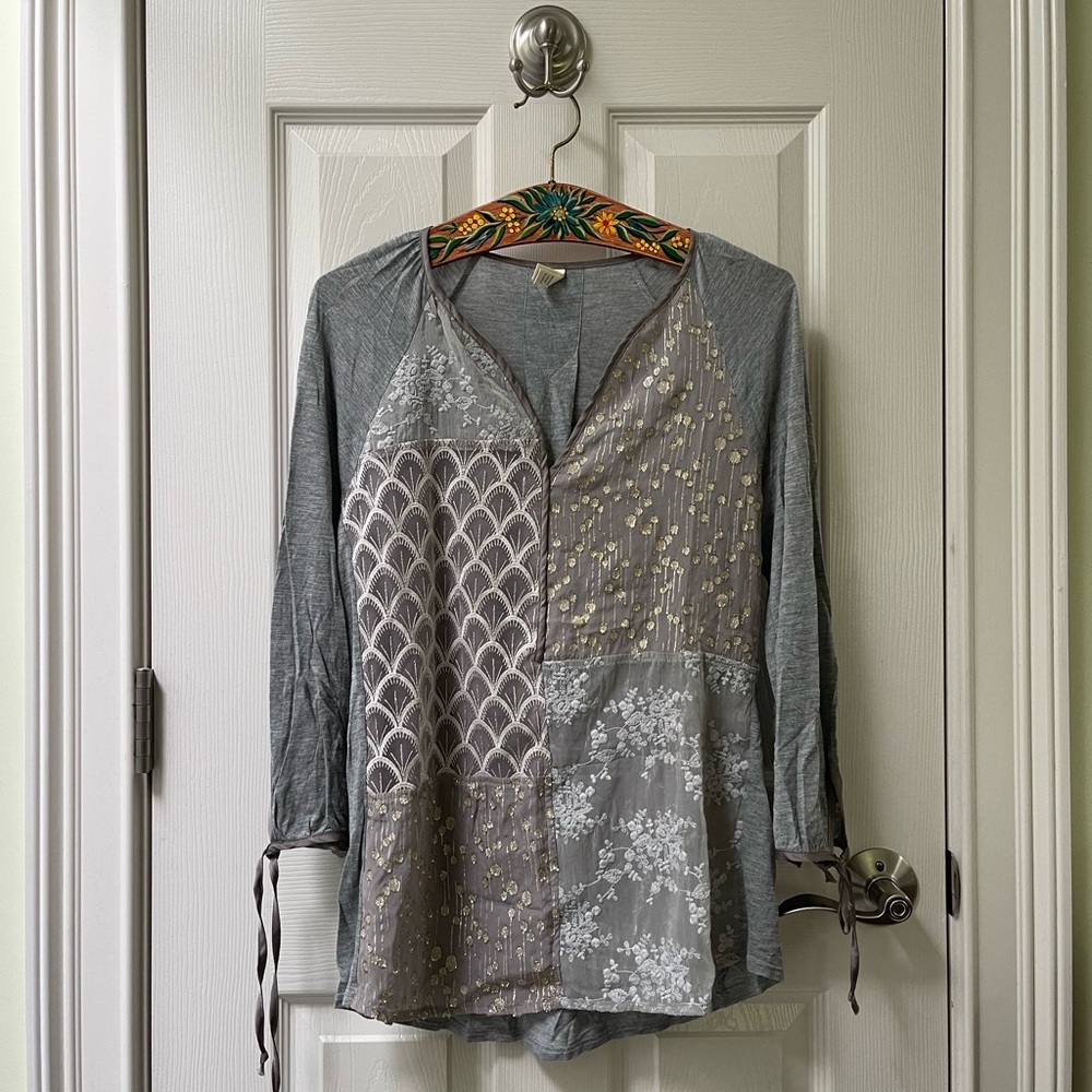 Anthropologie Tiny Patchwork Blouse - image 1